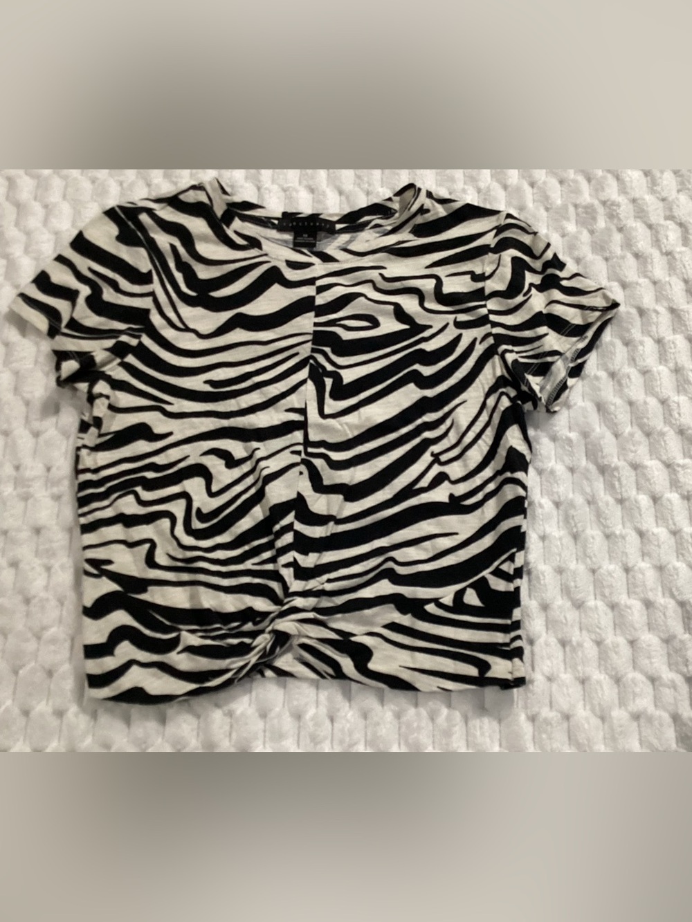 Sanctuary Black and White Zebra Twist Short Sleeve Tee size XS#39